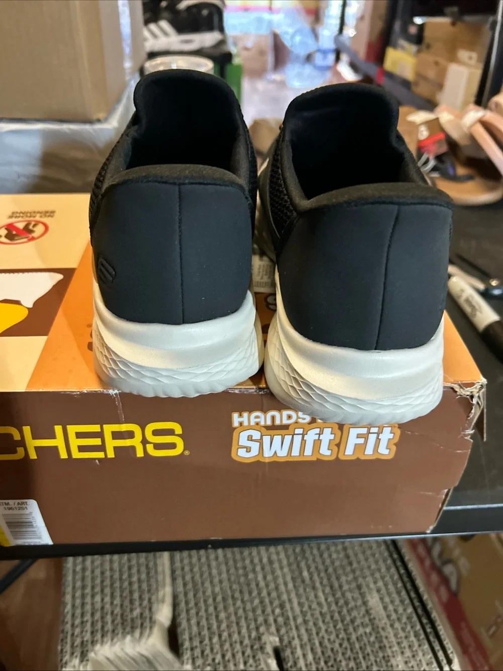 Skechers Swift Fit Men's Black with Cream and Brown Accents